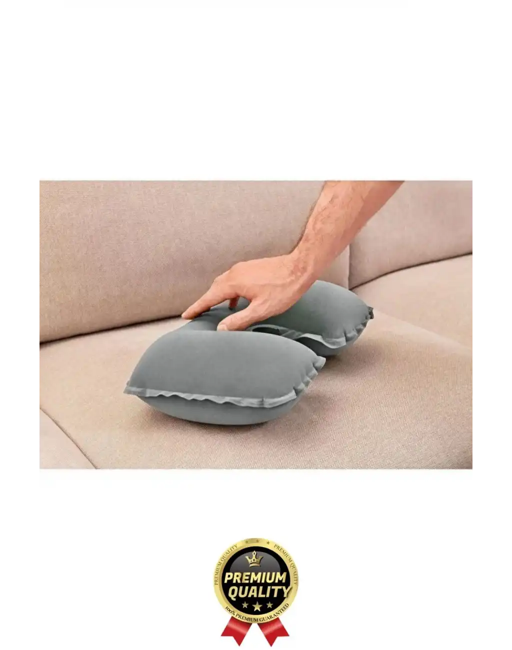 Özel Üretim Portatif Rahat Konforlu Seyahat Yolculuk Araba Uçak Kadife Ortopedik Şişme Boyun Yastığı