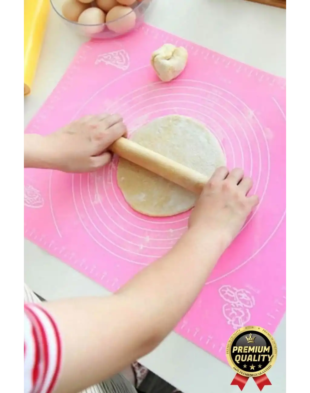 Özel Seri Isıya Dayanıklı Ölçekli Gıda Uyumlu Kaymaz Silikon Hamur Açma Yoğurma Matı Örtüsü 50x40 cm