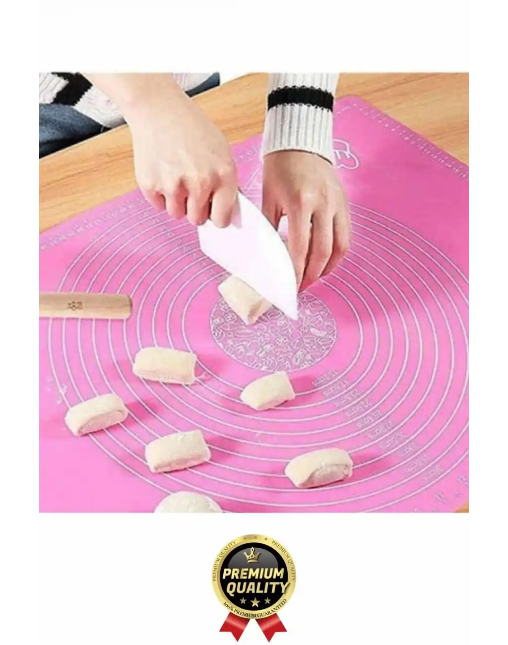 Özel Seri Isıya Dayanıklı Ölçekli Gıda Uyumlu Kaymaz Silikon Hamur Açma Yoğurma Matı Örtüsü 50x40 cm