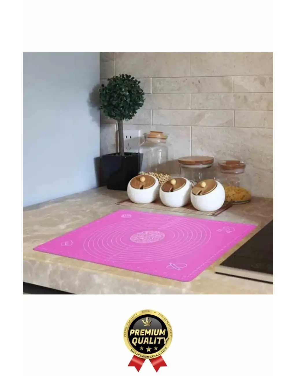 Özel Seri Isıya Dayanıklı Ölçekli Gıda Uyumlu Kaymaz Silikon Hamur Açma Yoğurma Matı Örtüsü 50x40 cm