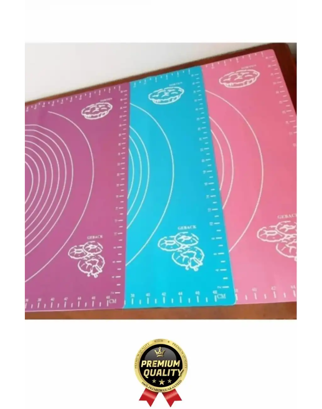 Özel Seri Isıya Dayanıklı Ölçekli Gıda Uyumlu Kaymaz Silikon Hamur Açma Yoğurma Matı Örtüsü 50x40 cm