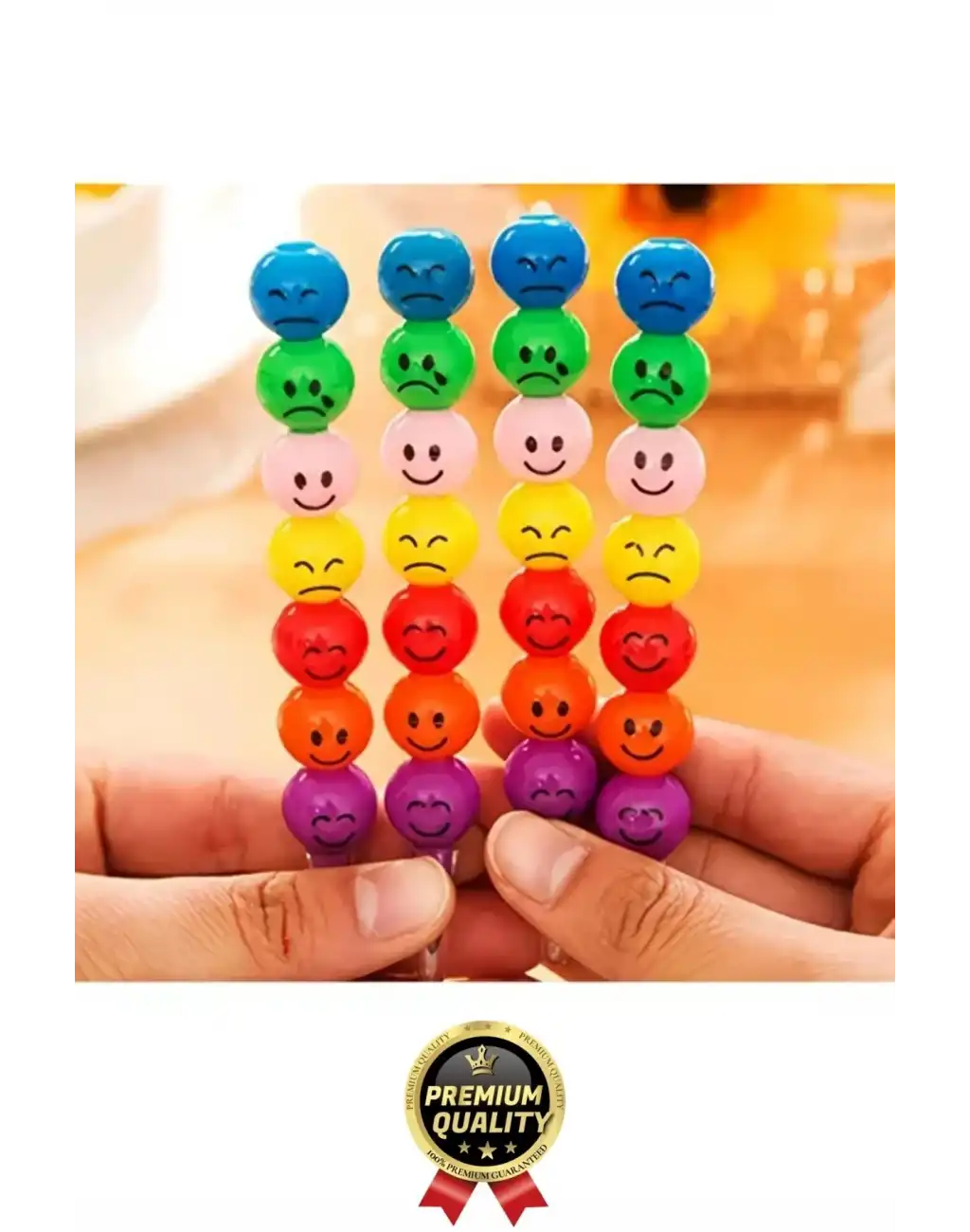 Özel Seri İlkokul Okul Öğrenci Renkli Hafif Eğlenceli Emoji Yüzlü Yumurtlayan Mini Kalem 4lü Set