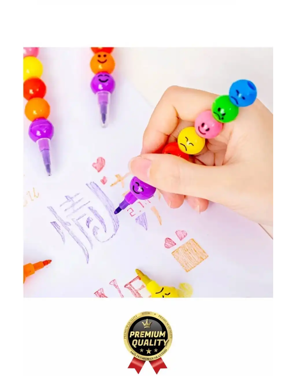 Özel Seri İlkokul Okul Öğrenci Renkli Hafif Eğlenceli Emoji Yüzlü Yumurtlayan Mini Kalem 4lü Set