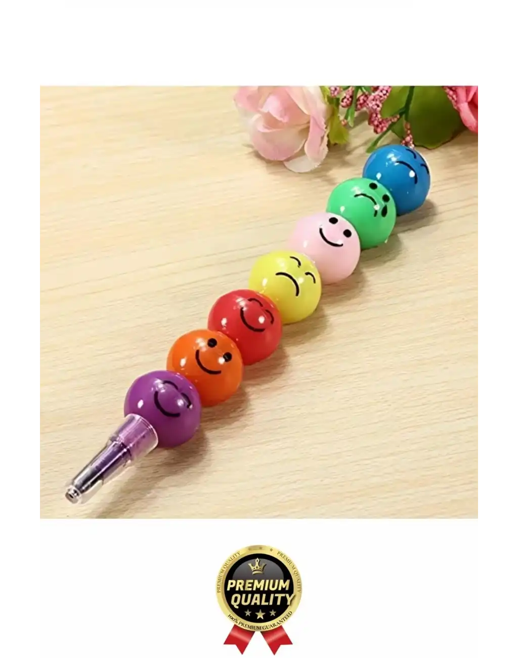 Özel Seri İlkokul Okul Öğrenci Renkli Hafif Eğlenceli Emoji Yüzlü Yumurtlayan Mini Kalem 4lü Set