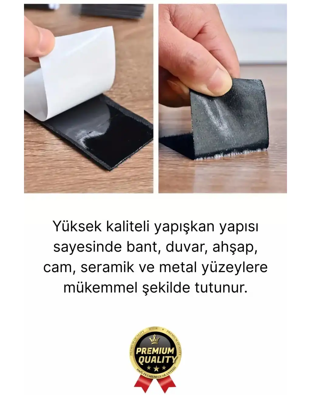 Ultra Güçlü İz Bırakmaz Çivisiz Çerçeve Tablo Asma Kendinden Yapışkanlı Siyah Cırt Bant 4 Adet