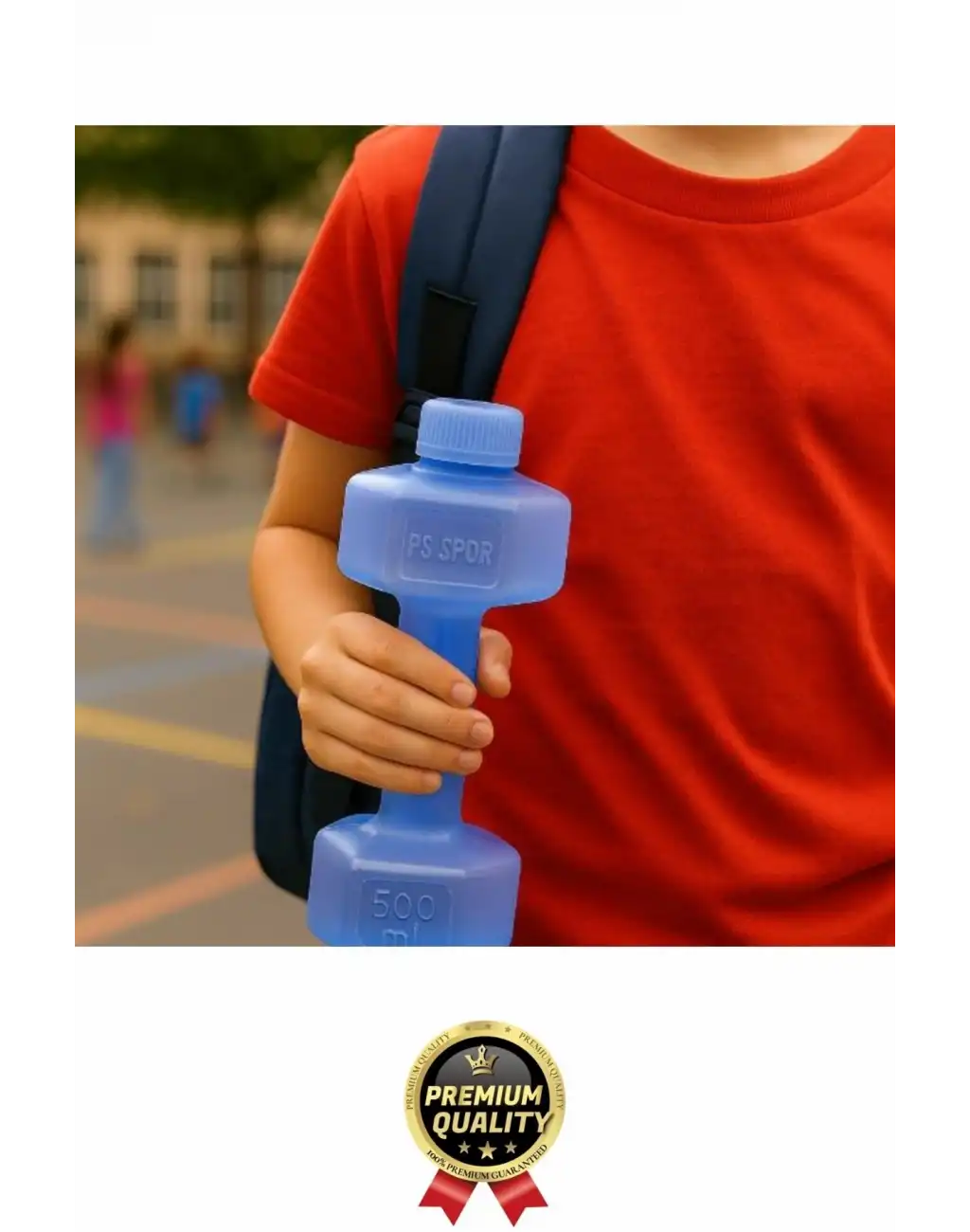 Özel Üretim Fitness Spor Okul Koşu Bpa İçermeyen Plastik Matara Günlük Mavi Dambıl Suluk 500 ml