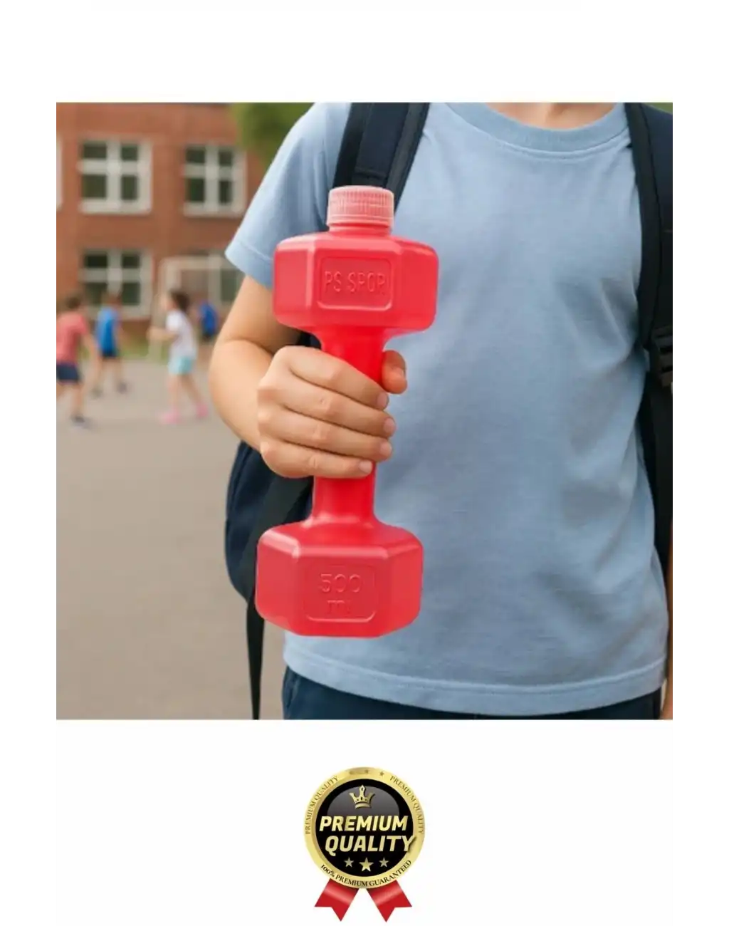 Özel Üretim Fitness Spor Okul Koşu Bpa İçermeyen Plastik Matara Günlük Pembe Dambıl Suluk 500 ml