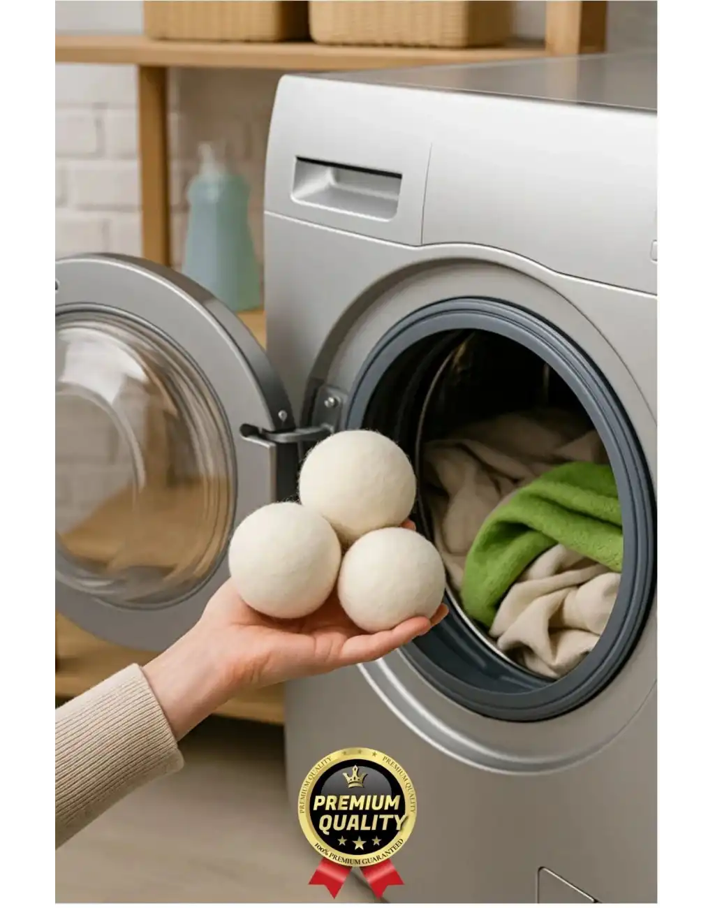 Sürtünme Engellen Kırışıklık Azaltıcı Çabuk Kuruma Yün Çamaşır Makinesi Kurutma Topu Yumuşatıcı 3lü