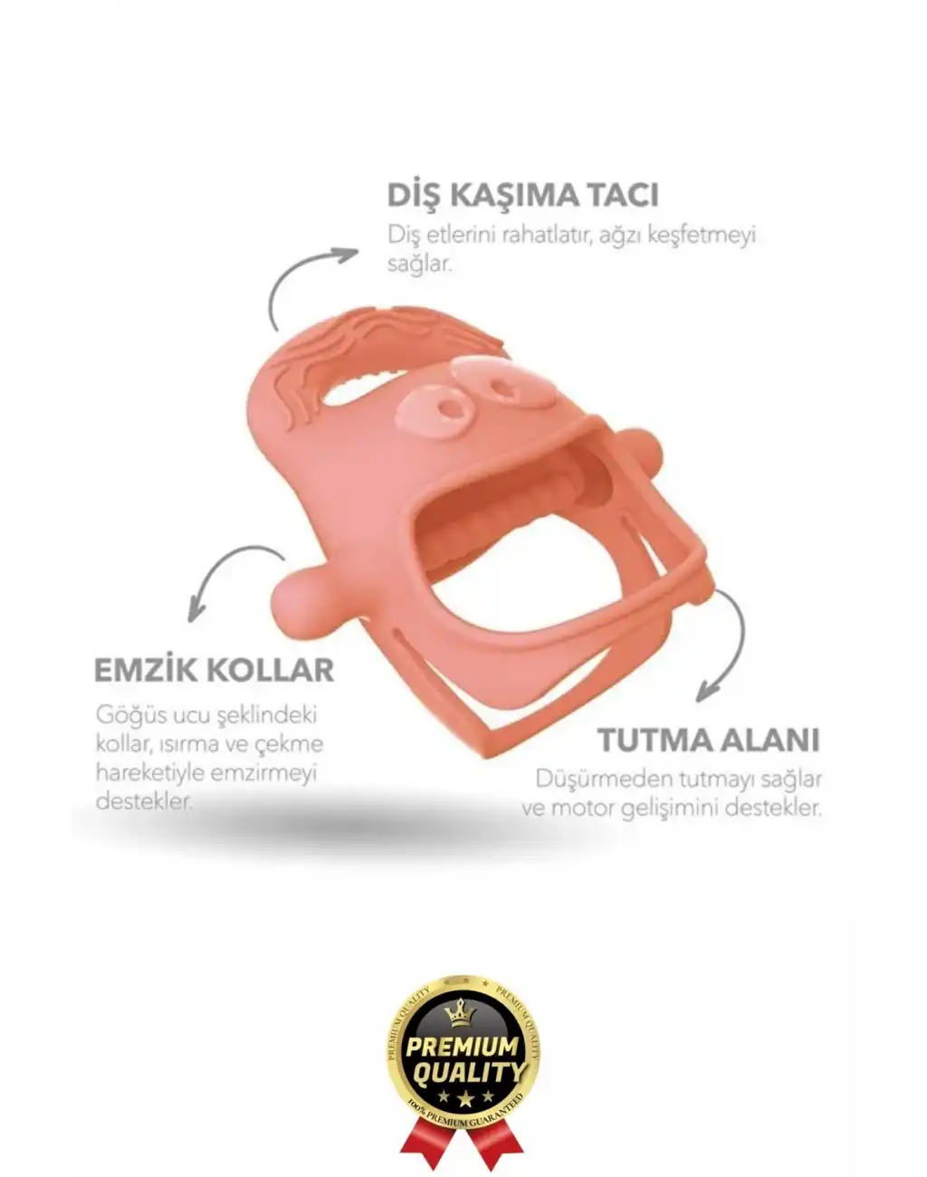 Eğlenceli Yumuşak Esnek Bpa İçermeyen Diş Çıkarma Dönemi Kaşıma Silikon Pembe Bebek Diş Kaşıyıcı