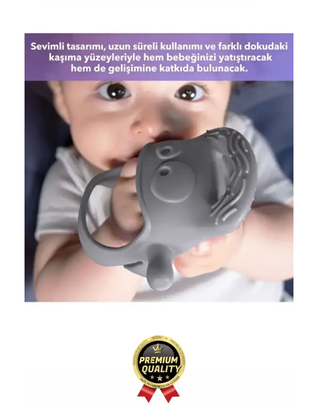 Eğlenceli Yumuşak Esnek Bpa İçermeyen Diş Çıkarma Dönemi Kaşıma Silikon Pembe Bebek Diş Kaşıyıcı