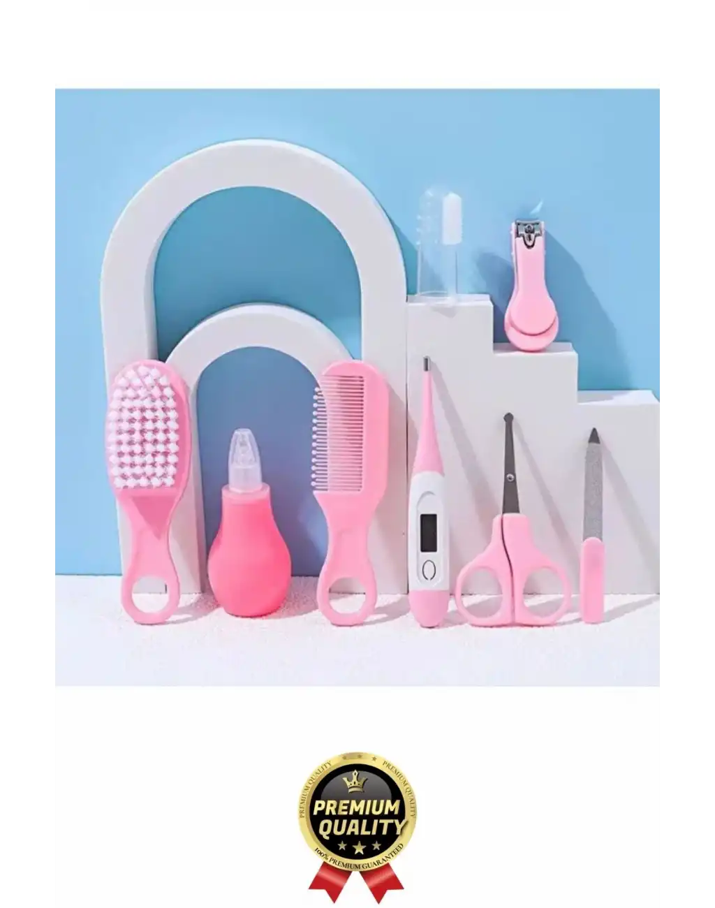 Tırnak Makası Burun Temizlik Termometre Cımbız Tarak Aspiratör Yeni Doğan Bebek Bakım Seti 8 Parça