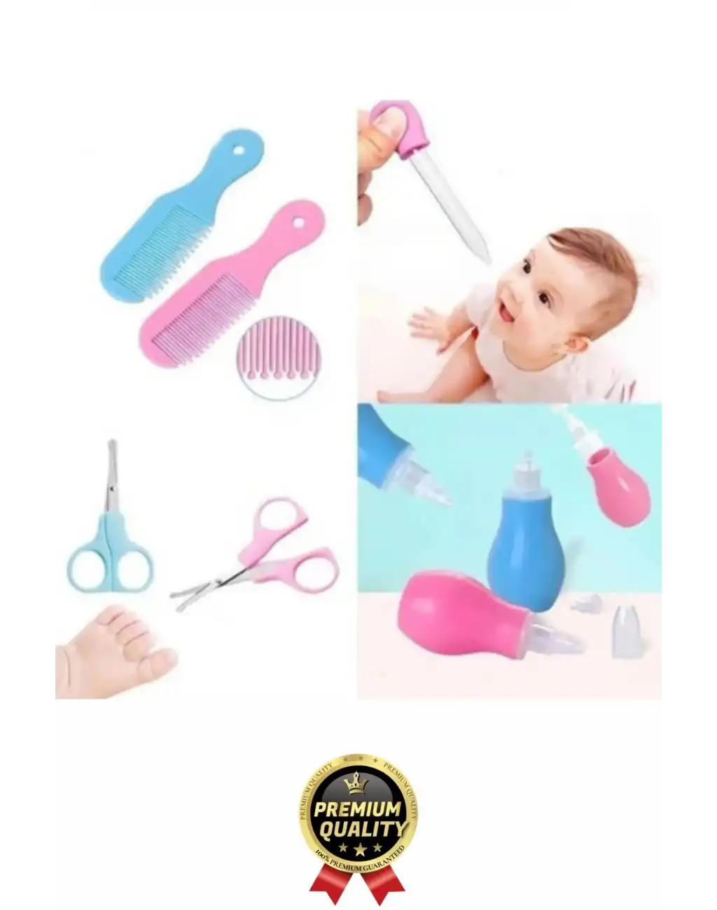 Tırnak Makası Burun Temizlik Termometre Cımbız Tarak Aspiratör Yeni Doğan Bebek Bakım Seti 8 Parça