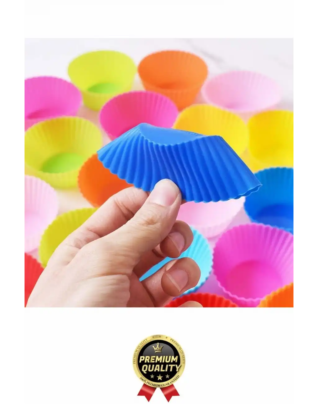 Yeni Üretim Esnek Dayanıklı Yapışmaz BPA İçermez Fırın Silikon Kek Muffin Cupcake Kalıbı 12 Adet