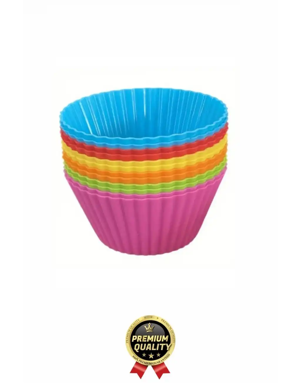 Yeni Üretim Esnek Dayanıklı Yapışmaz BPA İçermez Fırın Silikon Kek Muffin Cupcake Kalıbı 12 Adet