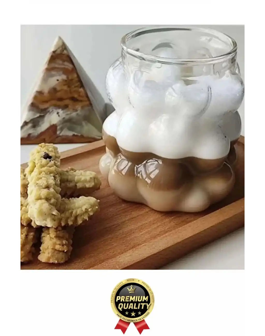 Özel Çeyiz Şeffaf İnce Şık Latte Meşrubat Kahve Çay Borosilikat Üzüm Model Bubble Bardak 180 Ml