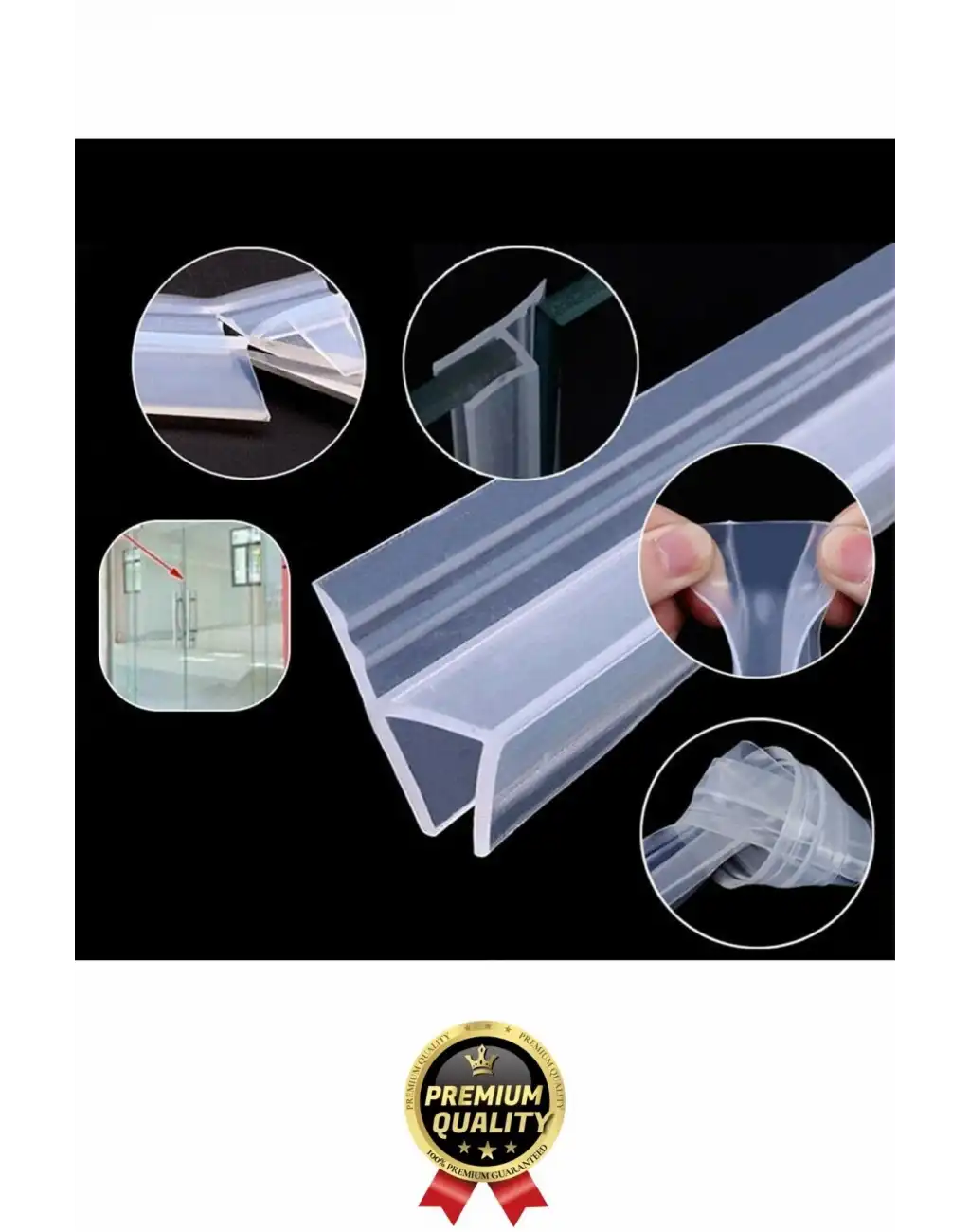 Çok Amaçlı Su Soğuk geçirmez Kapı Pencere Cam Duşakabin Yalıtım Silikon Kenar Koruyucu 1.2 cm x 1 mt
