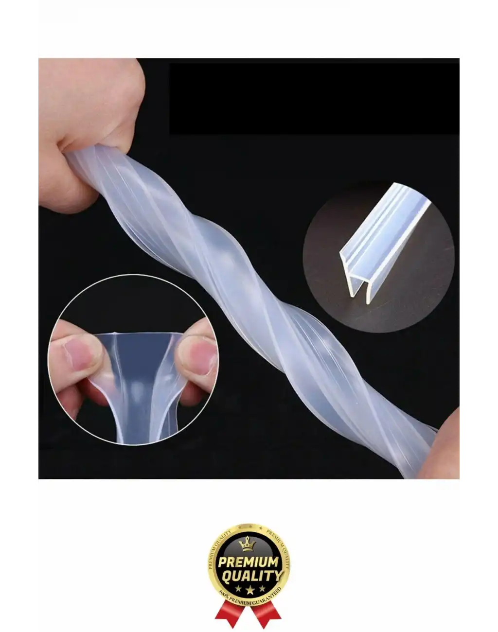 Çok Amaçlı Su Soğuk geçirmez Kapı Pencere Cam Duşakabin Yalıtım Silikon Kenar Koruyucu 1.2 cm x 1 mt