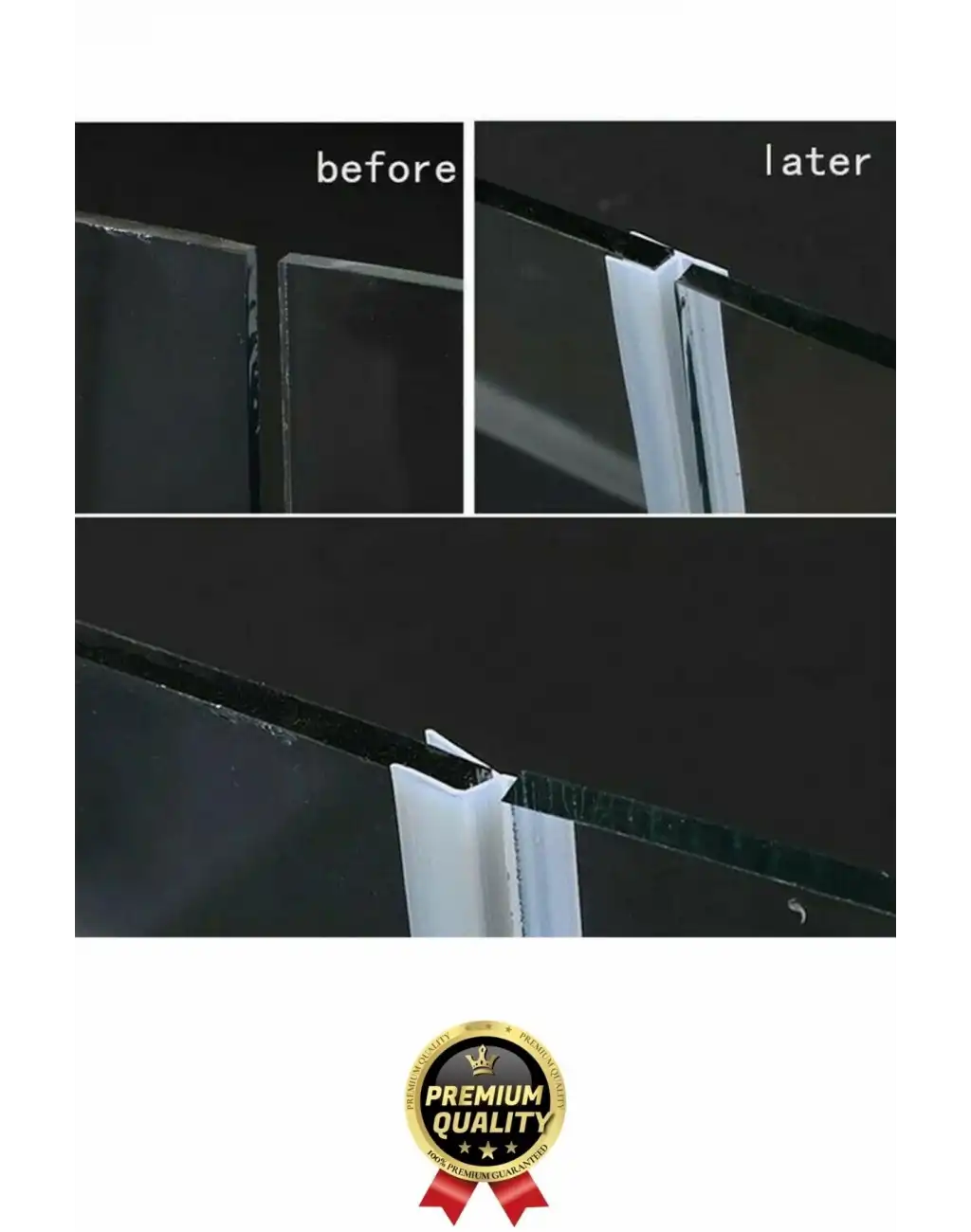 Çok Amaçlı Su Soğuk geçirmez Kapı Pencere Cam Duşakabin Yalıtım Silikon Kenar Koruyucu 1.2 cm x 1 mt