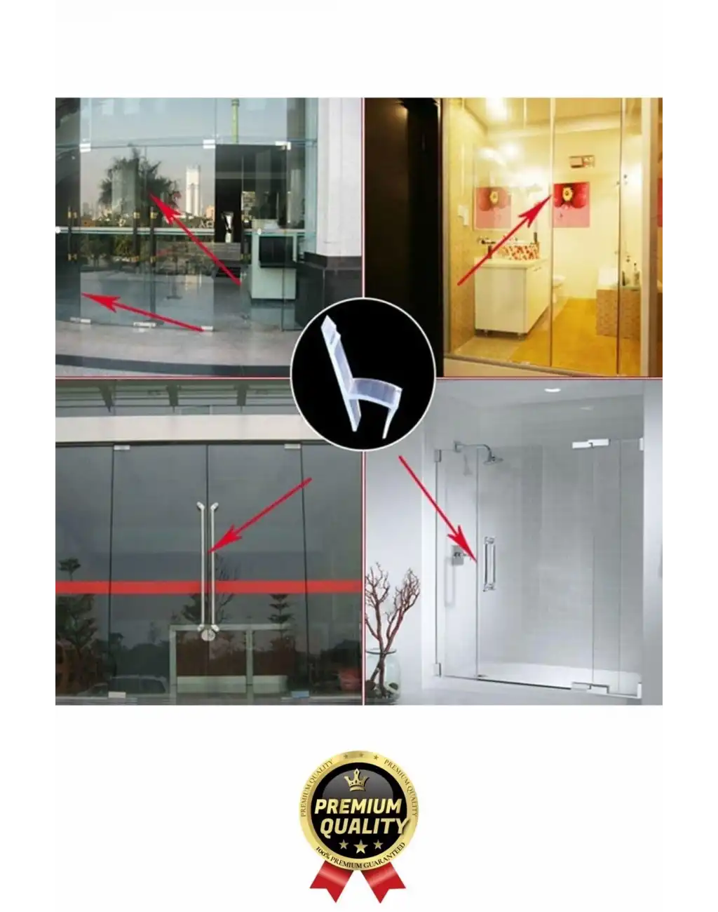 Çok Amaçlı Su Soğuk geçirmez Kapı Pencere Cam Duşakabin Yalıtım Silikon Kenar Koruyucu 1.2 cm x 1 mt