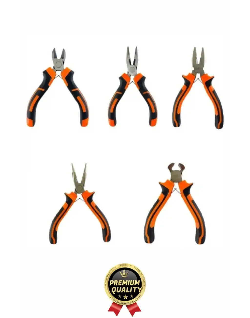 Profesyonel Bijuteri Set Dayanıklı Kıvırma Kesme Pense Yan Keski Karga Burun Hobi Alet Takımı 5 Adet