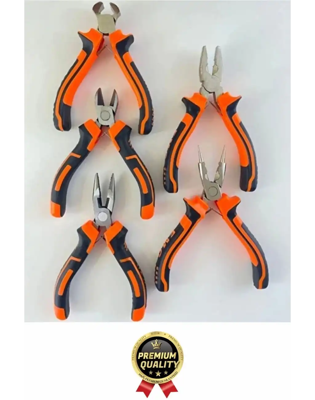 Profesyonel Bijuteri Set Dayanıklı Kıvırma Kesme Pense Yan Keski Karga Burun Hobi Alet Takımı 5 Adet