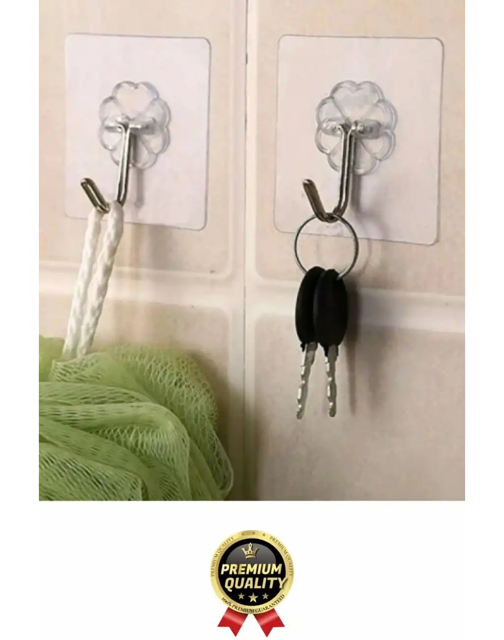 Çok Amaçlı Süper Güçlü Kendinden Yapışkanlı Kolay Montaj Duvar Mutfak Şeffaf Askılık Kancalı Askı