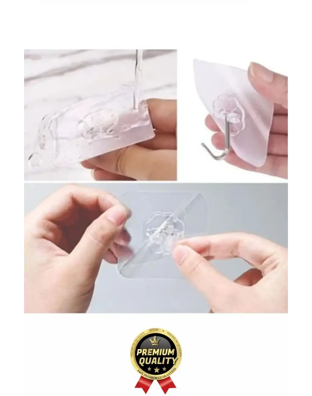 Çok Amaçlı Süper Güçlü Kendinden Yapışkanlı Kolay Montaj Duvar Mutfak Şeffaf Askılık Kancalı Askı