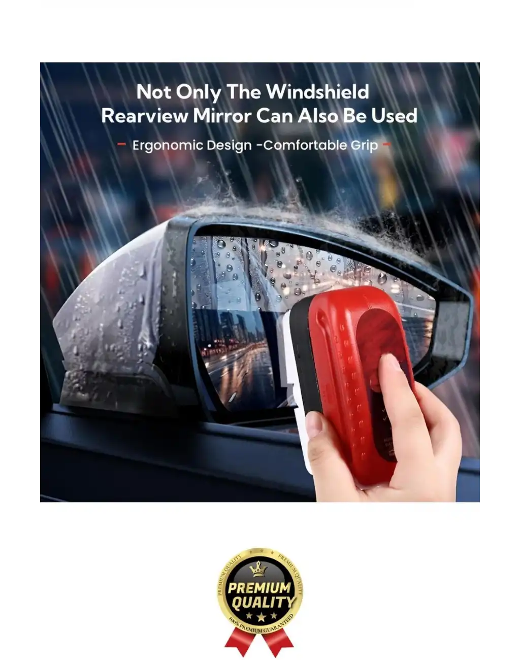Premium Net Güvenli Görüş Yan Ayna İç Cam Yağmur Sis Buğu Engelleme Araç Yağ Filmi Temizleme Süngeri
