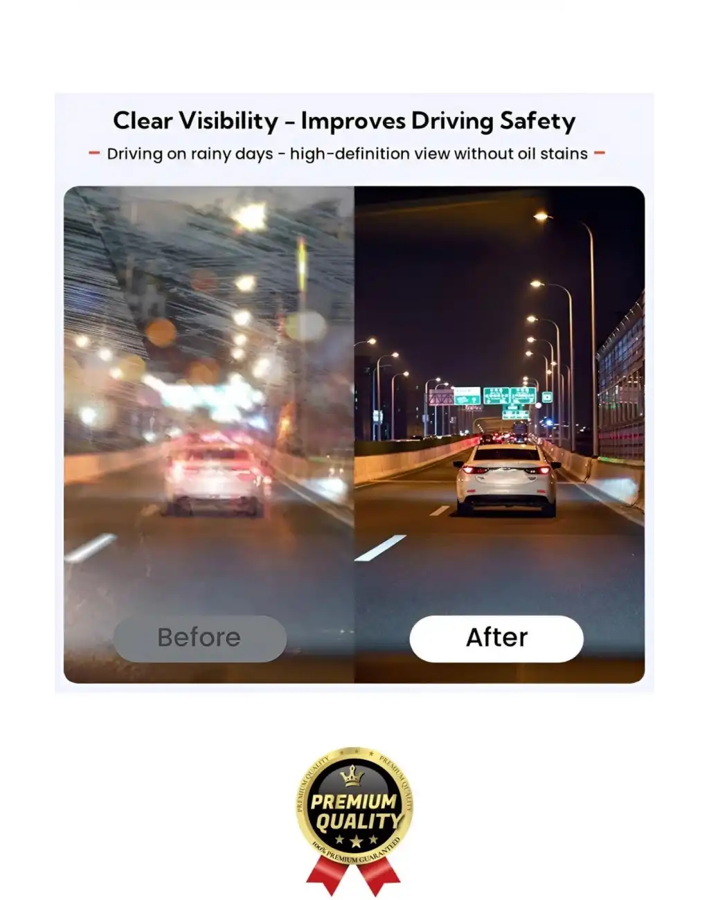 Premium Net Güvenli Görüş Yan Ayna İç Cam Yağmur Sis Buğu Engelleme Araç Yağ Filmi Temizleme Süngeri