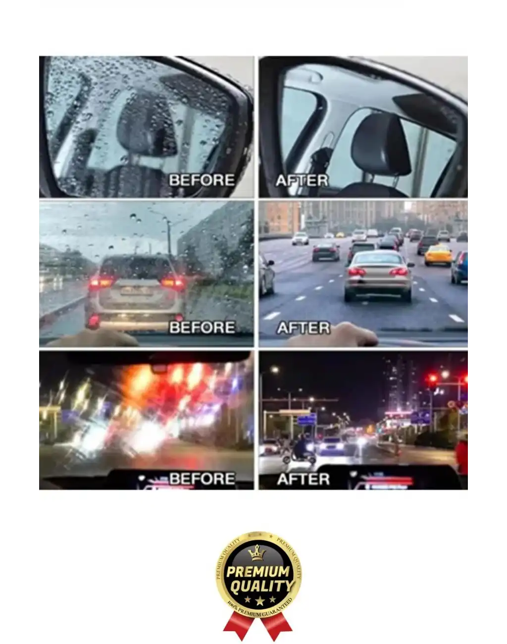 Premium Net Güvenli Görüş Yan Ayna İç Cam Yağmur Sis Buğu Engelleme Araç Yağ Filmi Temizleme Süngeri