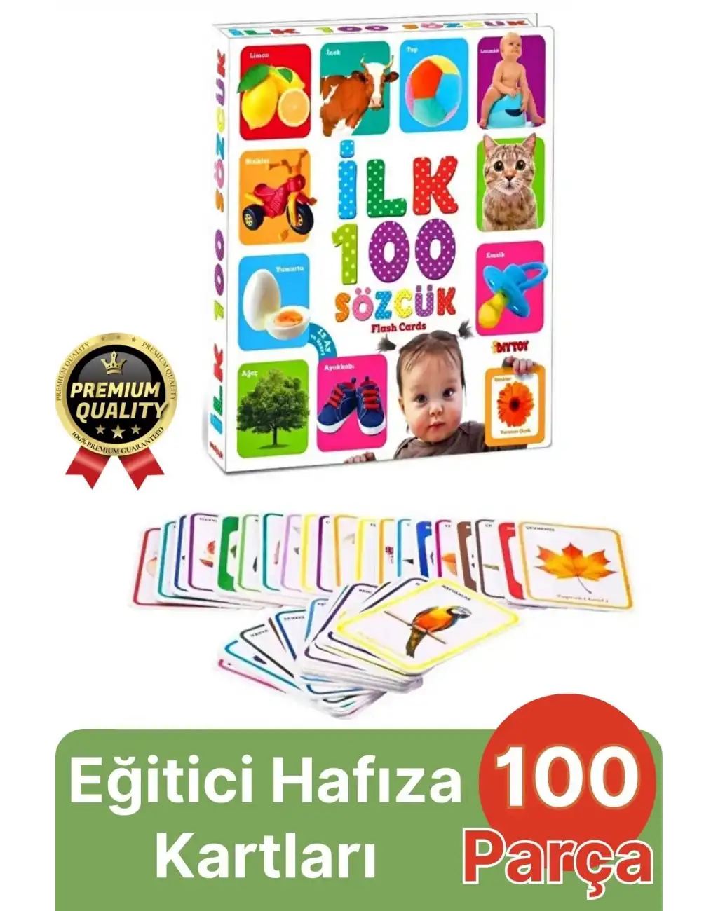 Yeni Nesil Eğitici Öğretici Odaklanma Zeka ve Dil Gelişimi Kelime Hafıza Kartları İlk 100 Sözcük