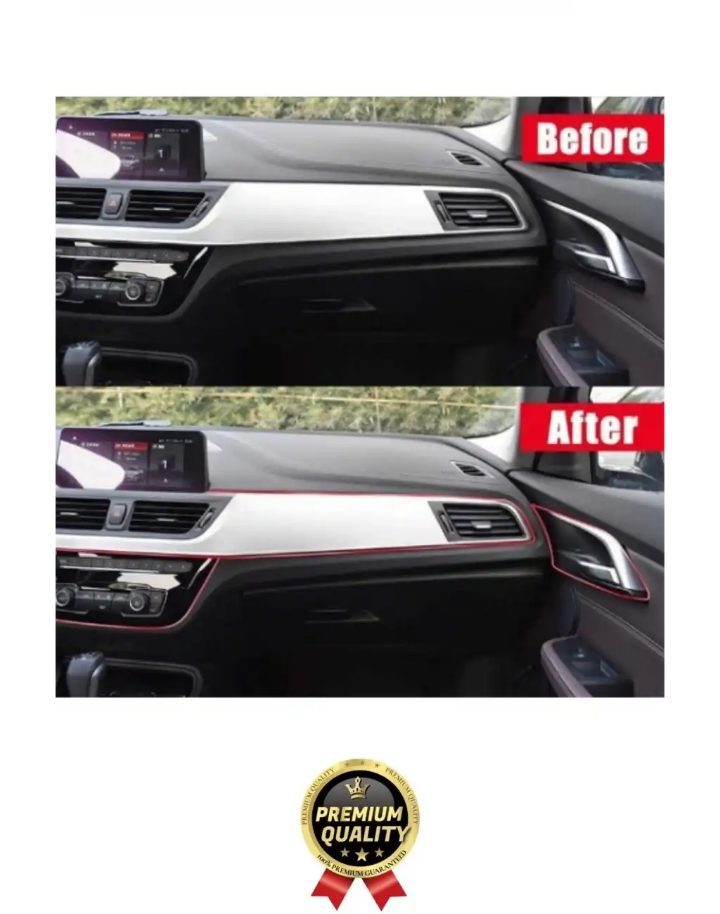 Premium Dekoratif Modern Canlı Görünüm Araç İçi Torpido Kapı Döşeme Fitili 5 Metre Mavi Trim Şeridi