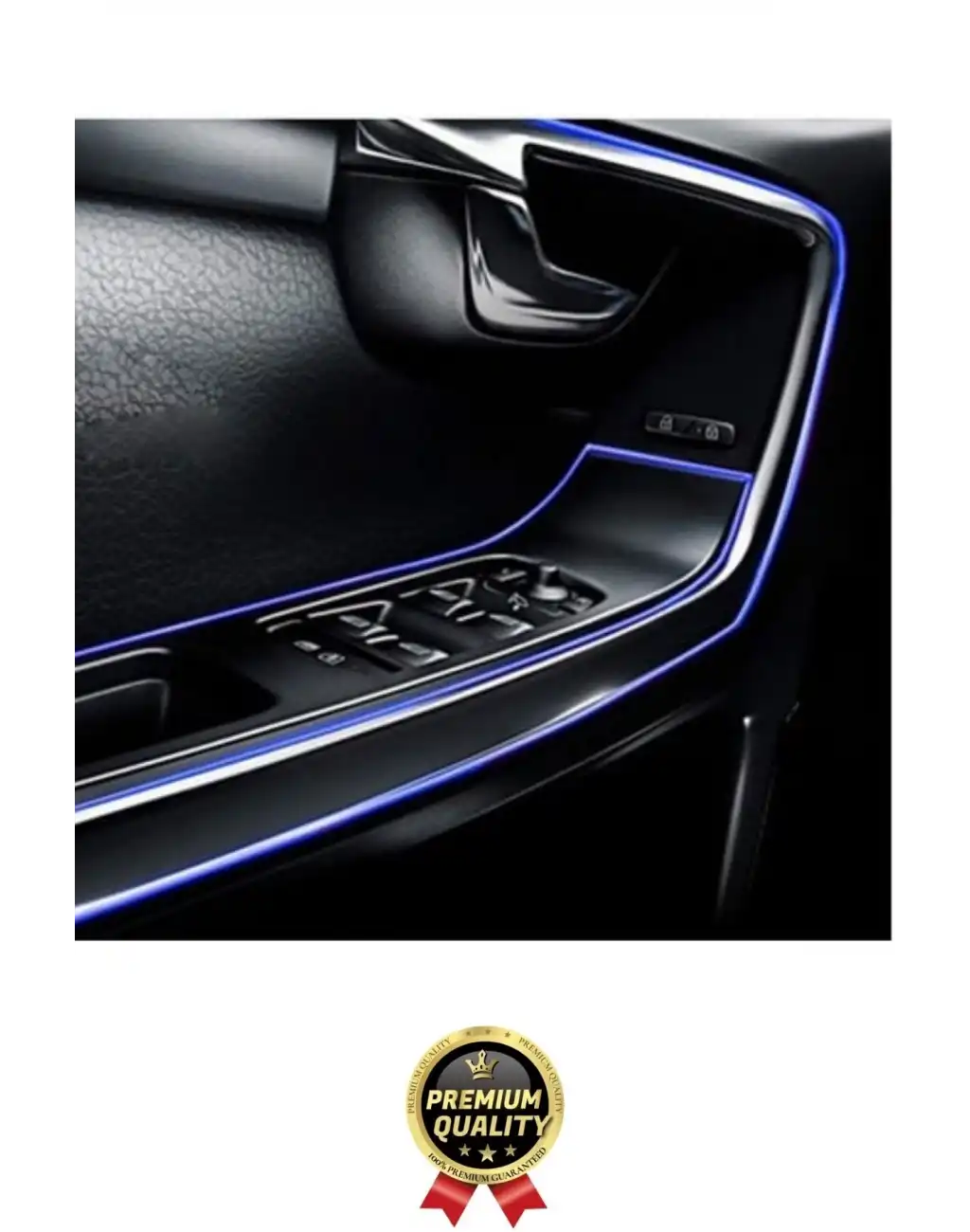 Premium Dekoratif Modern Canlı Görünüm Araç İçi Torpido Kapı Döşeme Fitili 5 Metre Mavi Trim Şeridi