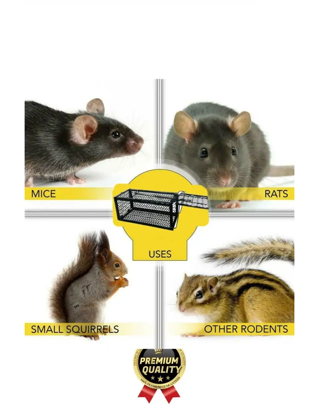 Özel Üretim Etkili Pratik Güvenli Hayvan Kemirgen Kontrolü Yaylı Otomatik Kilitli Metal Fare Kafesi