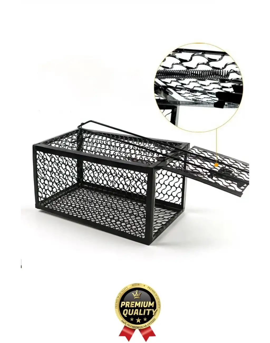 Özel Üretim Etkili Pratik Güvenli Hayvan Kemirgen Kontrolü Yaylı Otomatik Kilitli Metal Fare Kafesi