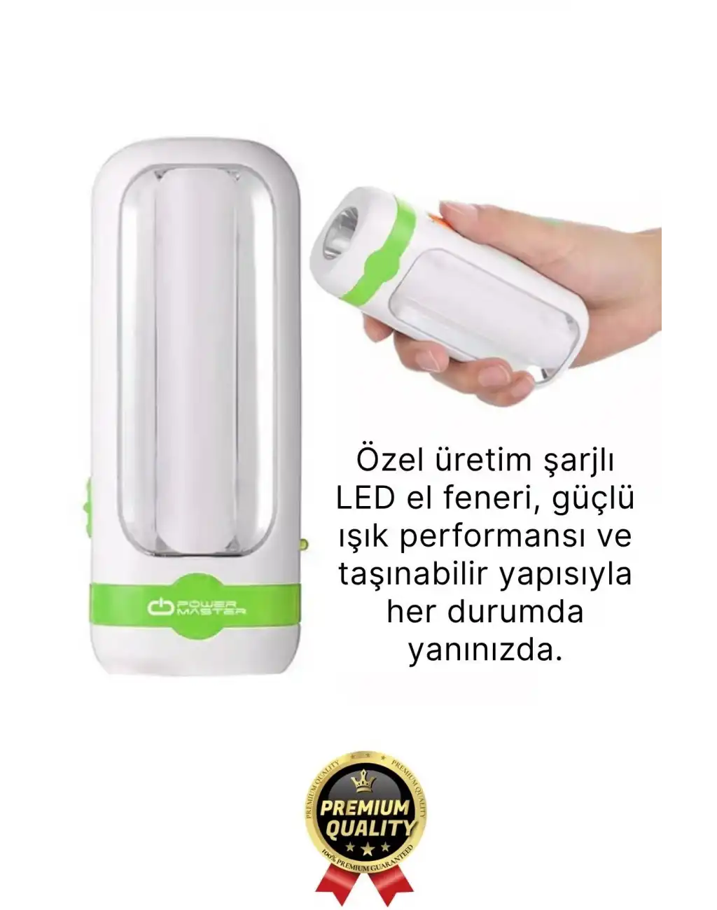 Özel Üretim Dayanıklı Güçlü Aydınlatma Taşınabilir Kamp İki Kademeli 600 mAh Şarjlı Led El Feneri