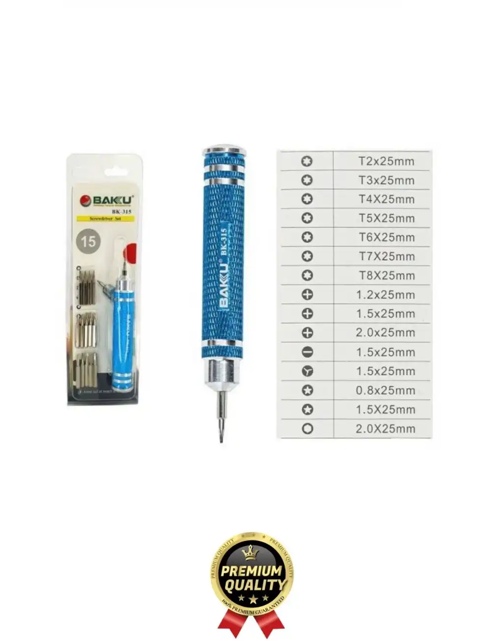 Profesyonel Seri Dayanıklı Yüksek Kalite Ergonomik Hassas Tamir Taşınabilir 15 Uçlu Tornavida Seti