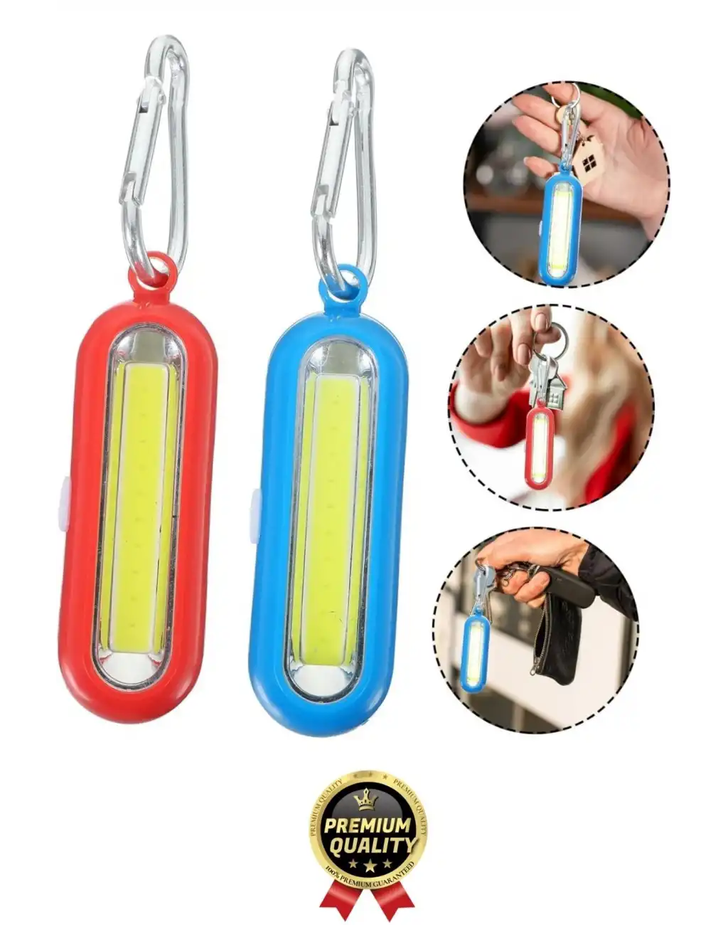 Premium Taşınabilir Kamp Okul Güçlü Işık Aydınlatma 3 Modlu Pilli Sarı Mini Led Anahtarlık El Feneri