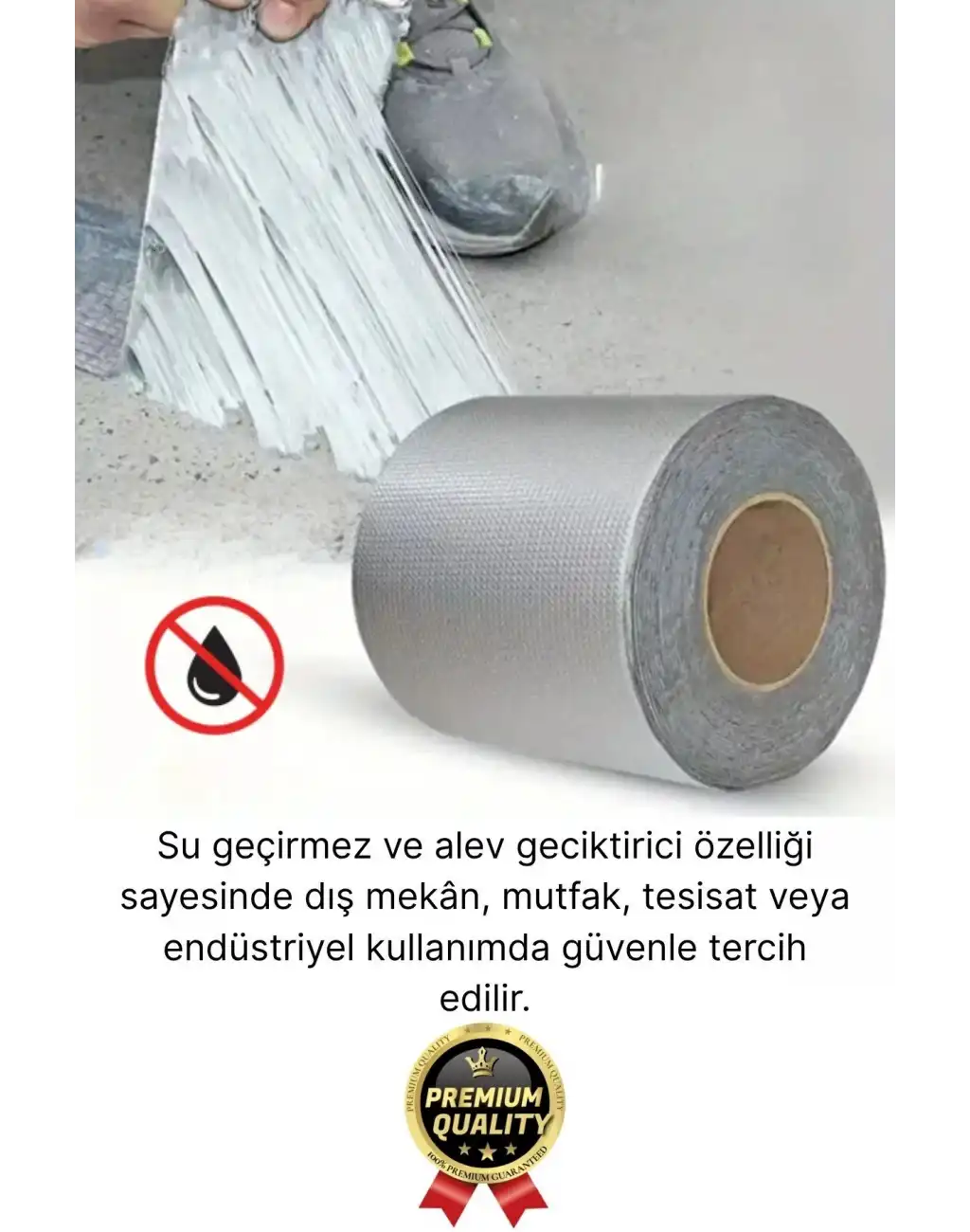 Premium Çatlak Boru Tamir Su Sızdırmaz İzolasyon Çamur Bandı Isıya Dayanıklı Sakız Bant 48 Mm X 2 Mt