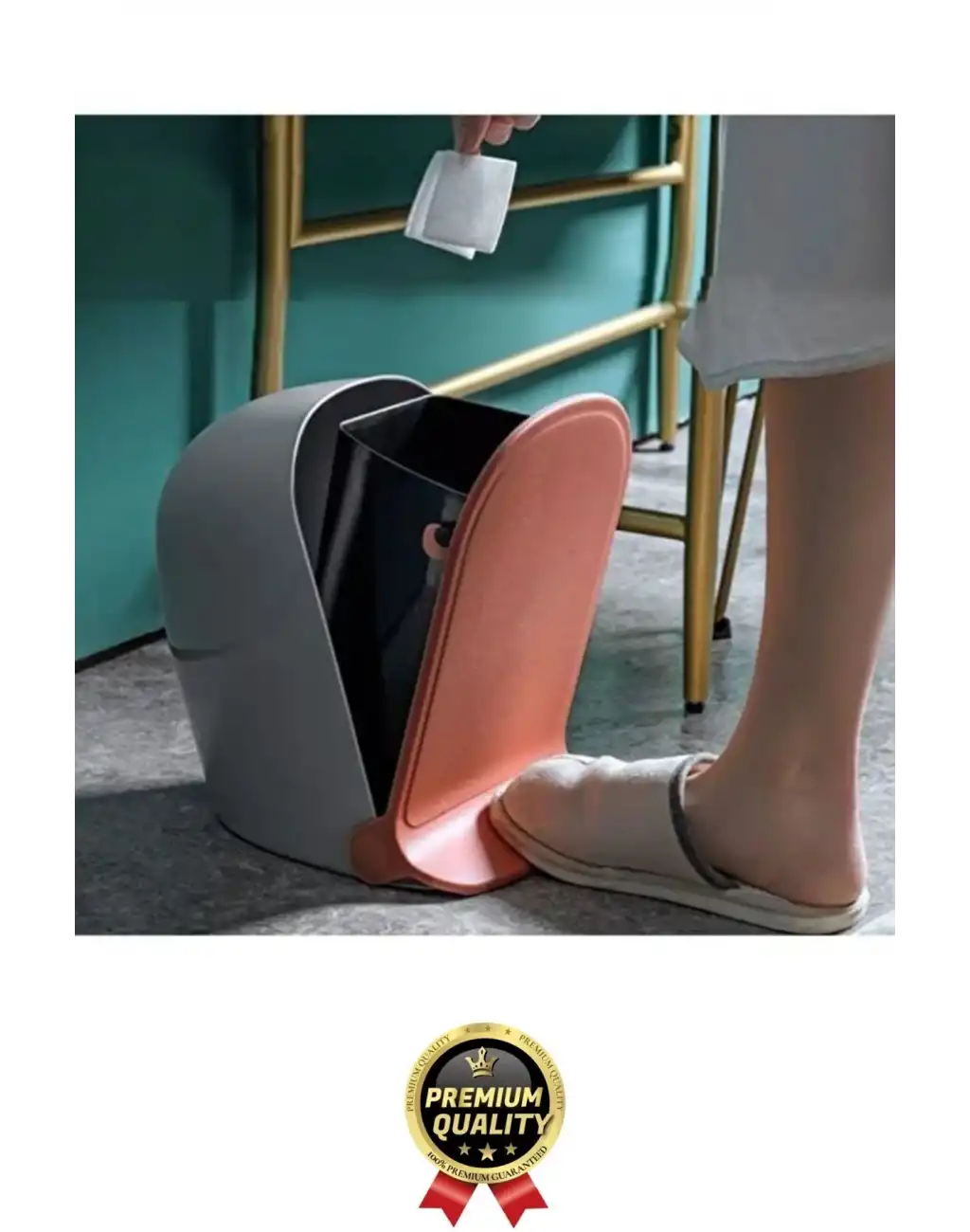 Yeni Tasarım Pratik Şık Tezgah Üstü Çocuk Odası Mutfak WC Banyo Ayak Pedallı Çöp Kovası Kutusu 2 Lt