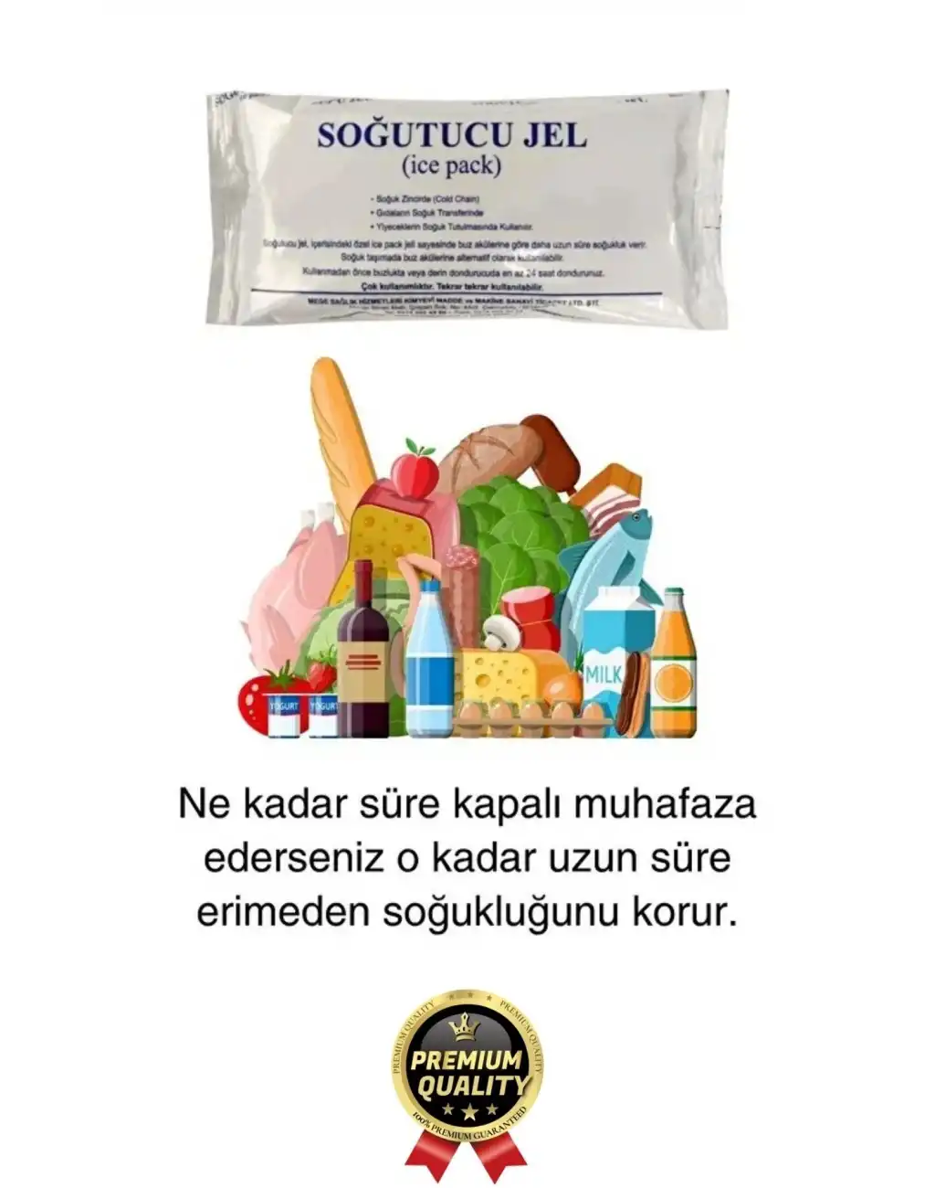 Premium Güvenli Dayanıklı Malzeme Seyahat Yolculuk Yiyecek Soğutucu Jel Poşet Buz Aküsü 480gr 10Adet