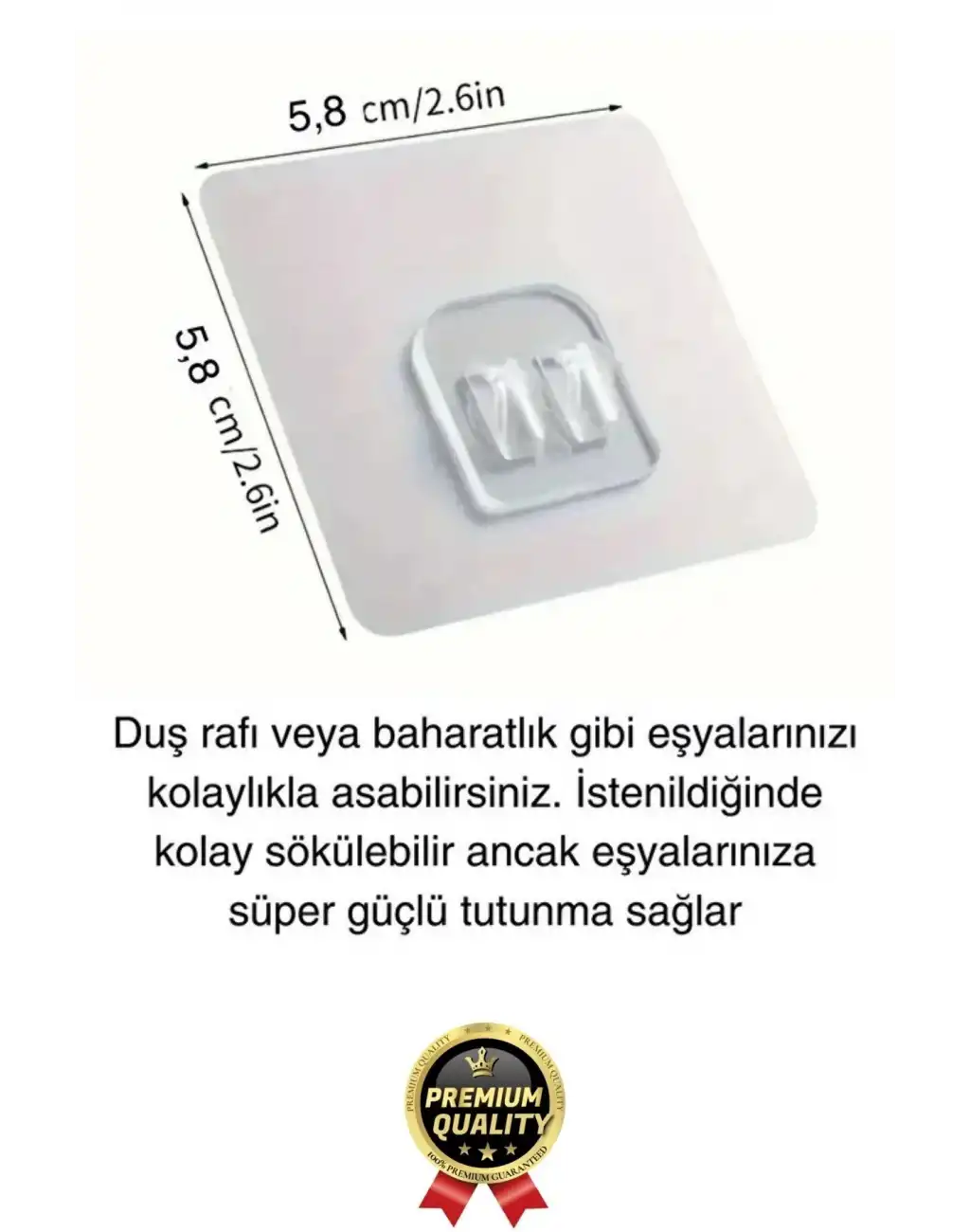 1 Adet Ultra Güçlü Şeffaf Suya Dayanıklı İz Bırakmaz Mutfak Banyo Raf Tablo Ayna Tutucu Askı Kanca