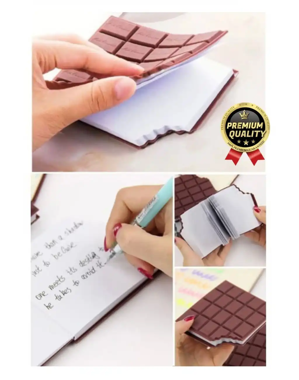 Özel Tasarım Eğlenceli Hediyelik Isırılmış Lezzet Gerçekçi Çikolata Görünümlü Kokulu Not Defteri