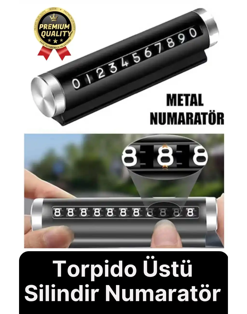 Yeni Araç İçi Telefon Numarası Parkmatik Metal Çevirmeli Ayarlı Torpido Üstü Silindir Numaratör