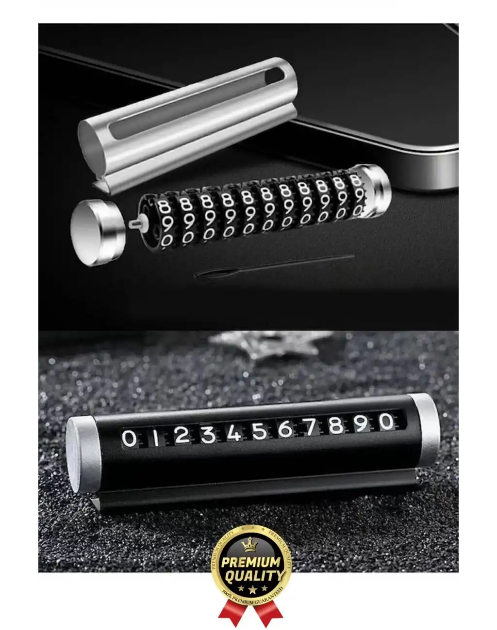 Yeni Araç İçi Telefon Numarası Parkmatik Metal Çevirmeli Ayarlı Torpido Üstü Silindir Numaratör