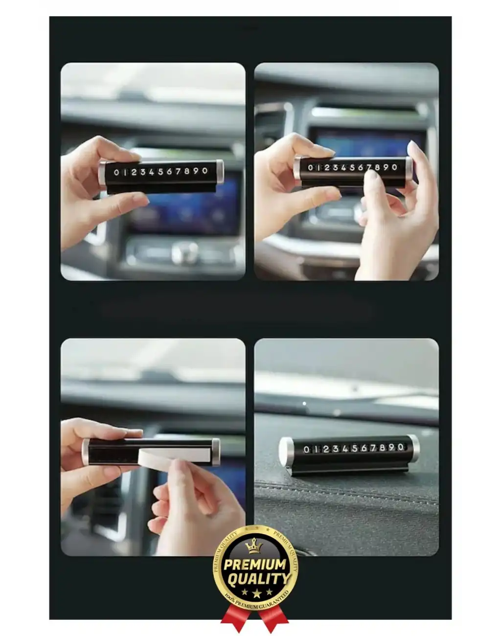 Yeni Araç İçi Telefon Numarası Parkmatik Metal Çevirmeli Ayarlı Torpido Üstü Silindir Numaratör