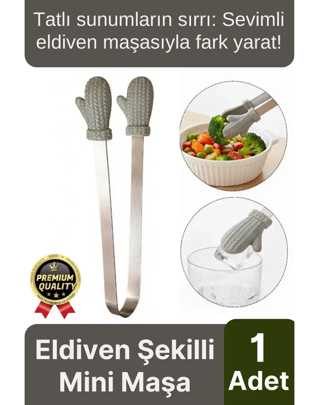 Özel Tasarım Pratik Sevimli Eldiven Şekilli Isıya Dayanıklı Silikon Uçlu Mini Mutfak Servis Maşası