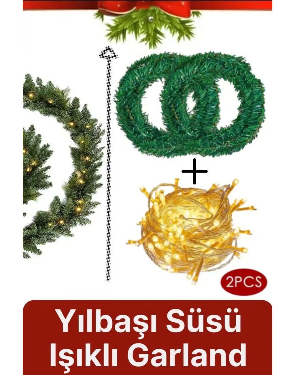 Özel Seri Gürleştirici Dekor Şerit Günışığı Ledli Çam Ağacı Yeni Yıl Yılbaşı Süsü Işıklı Garland