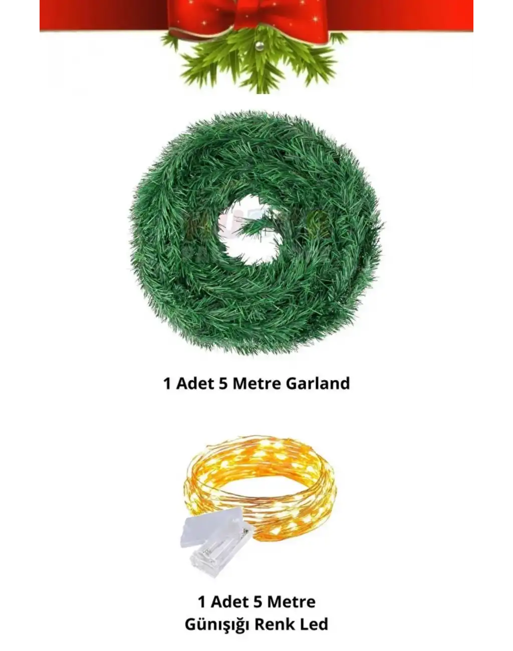 Özel Seri Gürleştirici Dekor Şerit Günışığı Ledli Çam Ağacı Yeni Yıl Yılbaşı Süsü Işıklı Garland