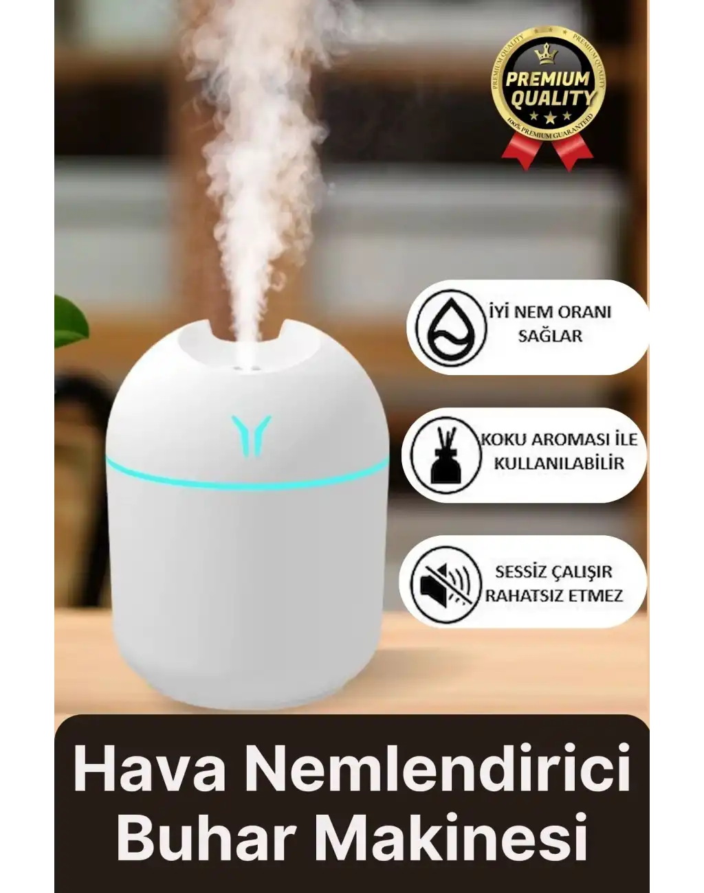 Premium Lüks Kuru Havayı Azaltan Ev Ofis Işıklı Aromaterapi Deneyimi Oda Nemlendirici Buhar Makinesi